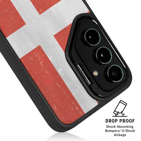 Denmark Flag Distressed Galaxy S25 Ultra Kickstand Case